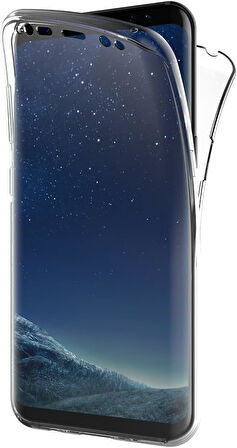 Samsung Galaxy S8 Uyumlu Ön Arka 360 Tam Koruma Şeffaf Soft Silikon Kılıf