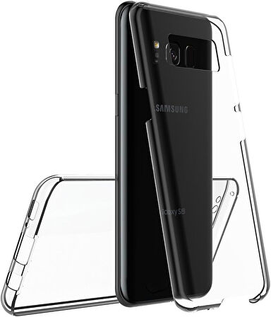 Samsung Galaxy S8 Uyumlu Ön Arka 360 Tam Koruma Şeffaf Soft Silikon Kılıf
