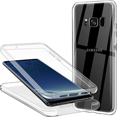 Samsung Galaxy S8 Plus Uyumlu Ön Arka 360 Tam Koruma Şeffaf Soft Silikon Kılıf