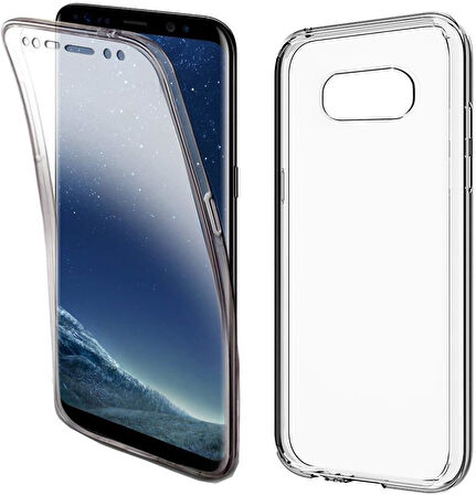 Samsung Galaxy S8 Plus Uyumlu Ön Arka 360 Tam Koruma Şeffaf Soft Silikon Kılıf