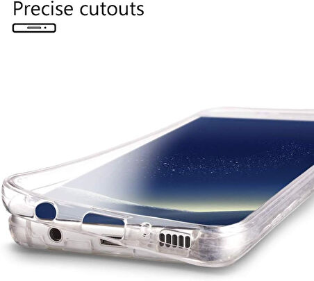 Samsung Galaxy S8 Plus Uyumlu Ön Arka 360 Tam Koruma Şeffaf Soft Silikon Kılıf