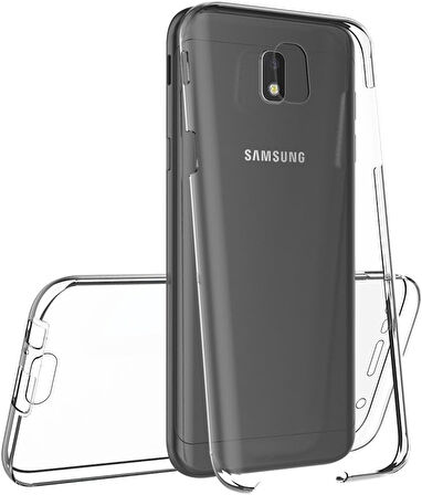 Samsung Galaxy J3 Pro Uyumlu Ön Arka 360 Tam Koruma Şeffaf Soft Silikon Kılıf