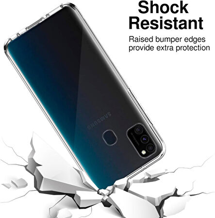 Samsung Galaxy M30s Uyumlu Ön Arka 360 Tam Koruma Şeffaf Soft Silikon Kılıf