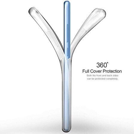 Samsung Galaxy J6 Uyumlu Ön Arka 360 Tam Koruma Şeffaf Soft Silikon Kılıf