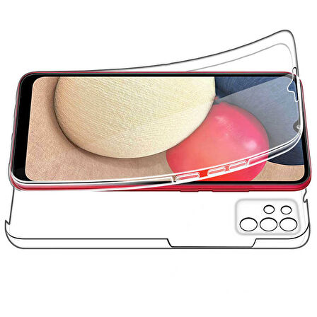 Samsung Galaxy A52 Uyumlu Ön Arka 360 Tam Koruma Şeffaf Soft Silikon Kılıf