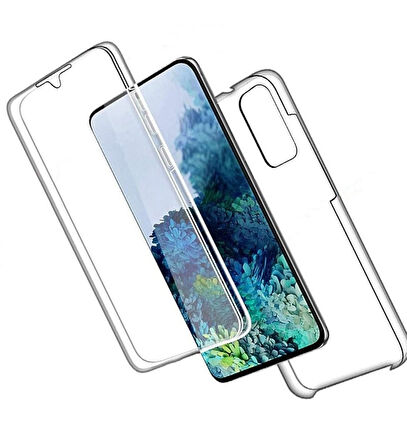 Samsung Galaxy Note 20 Uyumlu Ön Arka 360 Tam Koruma Şeffaf Soft Silikon Kılıf