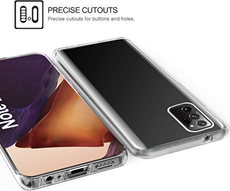 Samsung Galaxy Note 20 Ultra Uyumlu Ön Arka 360 Tam Koruma Şeffaf Soft Silikon Kılıf