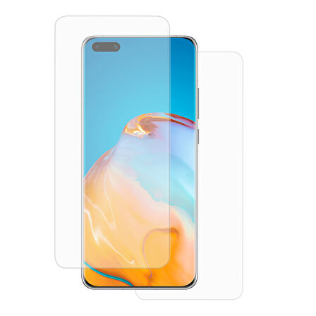 Huawei P40 Pro ile Uyumlu Ön Arka Koruma Full Body Jelatin
