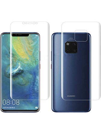 Huawei Mate 20 Pro ile Uyumlu Ön Arka Koruma Full Body Jelatin