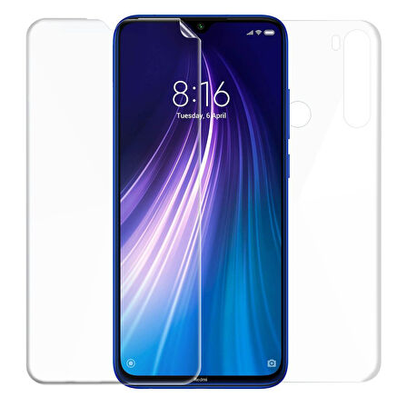 Xiaomi Mi Note 8 ile Uyumlu Ön Arka Koruma Full Body Jelatin