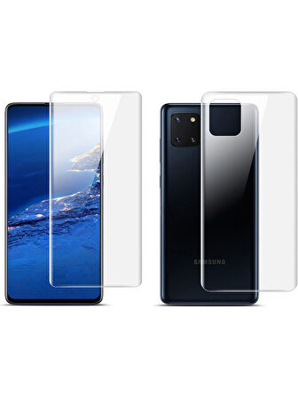 Samsung Galaxy Note 10 Lite ile Uyumlu Ön Arka Koruma Full Body Jelatin