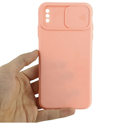 iPhone X/XS Uyumlu Kamera Sürgülü Mat Silikon Kılıf