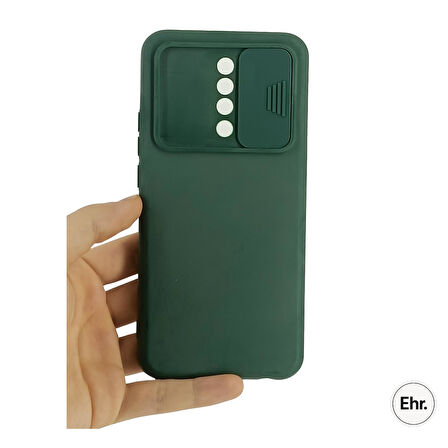 Xiaomi Redmi 9 Uyumlu Kamera Sürgülü Mat Silikon Kılıf
