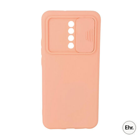 Xiaomi Redmi 9 Uyumlu Kamera Sürgülü Mat Silikon Kılıf