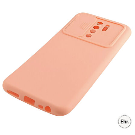 Xiaomi Redmi 9 Uyumlu Kamera Sürgülü Mat Silikon Kılıf