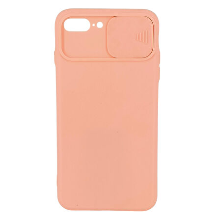 iPhone 7 Plus / 8 Plus Uyumlu Kamera Sürgülü Mat Silikon Kılıf