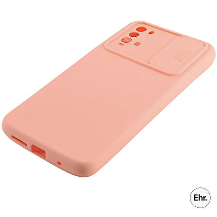 Xiaomi Poco M3 Uyumlu Kamera Sürgülü Mat Silikon Kılıf