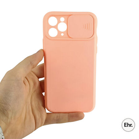 iPhone 11 Pro Uyumlu Kamera Sürgülü Mat Silikon Kılıf