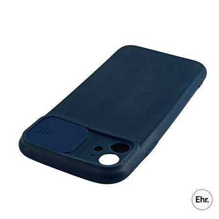 iPhone 12 Mini Uyumlu Kamera Sürgülü Mat Silikon Kılıf