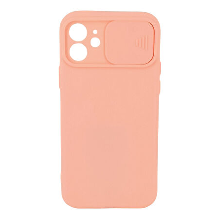iPhone 12 Mini Uyumlu Kamera Sürgülü Mat Silikon Kılıf
