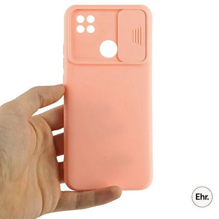 Xiaomi Redmi 9C Uyumlu Kamera Sürgülü Mat Silikon Kılıf