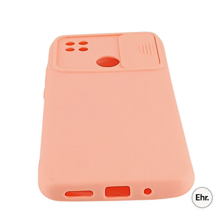 Xiaomi Redmi 9C Uyumlu Kamera Sürgülü Mat Silikon Kılıf