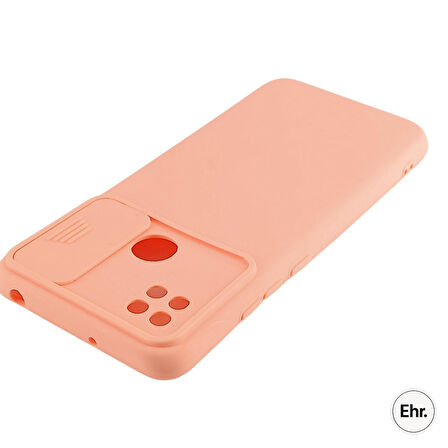 Xiaomi Redmi 9C Uyumlu Kamera Sürgülü Mat Silikon Kılıf