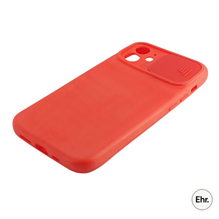 iPhone 12 Uyumlu Kamera Sürgülü Mat Silikon Kılıf