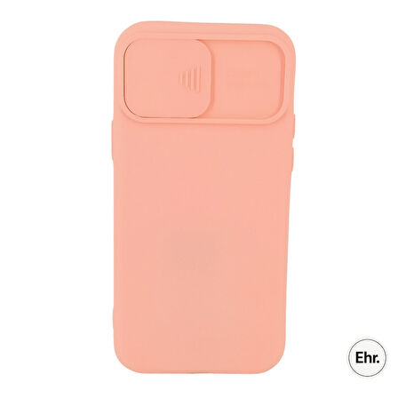 iPhone 12 Uyumlu Kamera Sürgülü Mat Silikon Kılıf