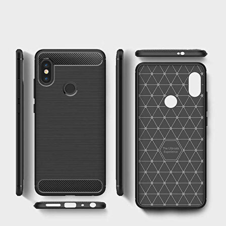 Xiaomi Mi 8 ile Uyumlu Kamera Korumalı Darbe Önleyici Carbon Brushed Silikon Kılıf