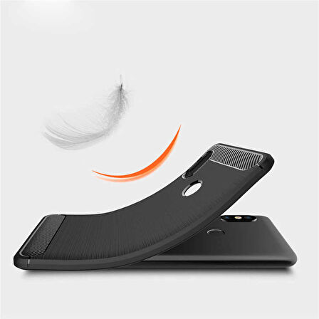Xiaomi Redmi Note 5 Pro ile Uyumlu Kamera Korumalı Darbe Önleyici Carbon Brushed Silikon Kılıf