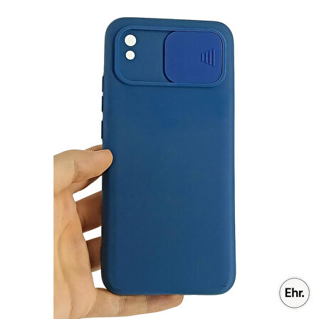 Xiaomi Redmi 9A Uyumlu Kamera Sürgülü Mat Silikon Kılıf