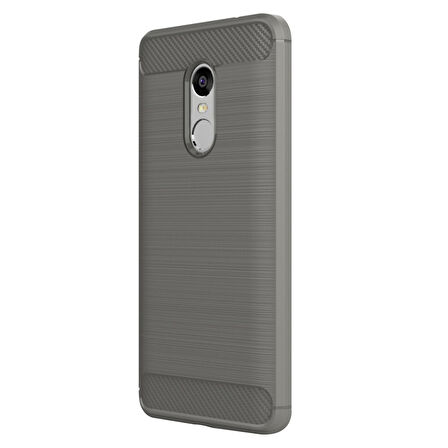 Xiaomi Redmi Note 4X ile Uyumlu Kamera Korumalı Darbe Önleyici Carbon Brushed Silikon Kılıf