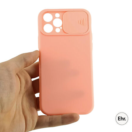 iPhone 12 Pro Max Uyumlu Kamera Sürgülü Mat Silikon Kılıf