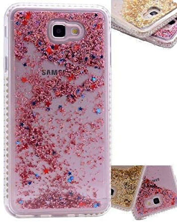 Samsung Galaxy A3 2017 Uyumlu Yanları Taşlı Sulu Simli Lüx Silikon Kılıf