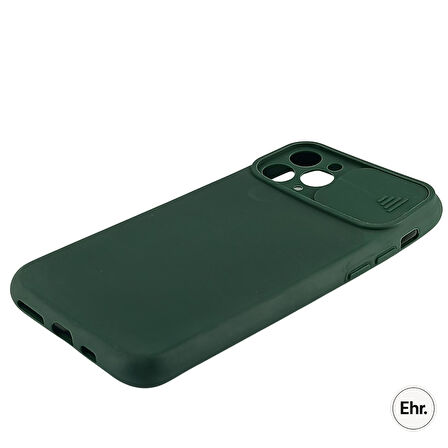 iPhone 12 Pro Uyumlu Kamera Sürgülü Mat Silikon Kılıf