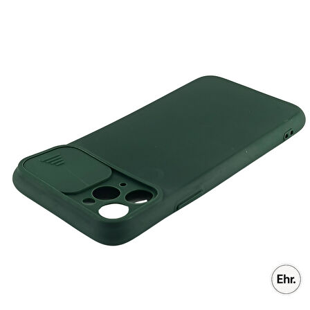 iPhone 12 Pro Uyumlu Kamera Sürgülü Mat Silikon Kılıf