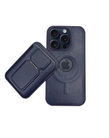 Samsung Galaxy S24 Ultra Uyumlu Standlı Kartlıklı Magsafe Wireless Şarj Özellikli Deri Cüzdan Kılıf