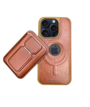 Samsung Galaxy S24 Plus Uyumlu Standlı Kartlıklı Magsafe Wireless Şarj Özellikli Deri Cüzdan Kılıf