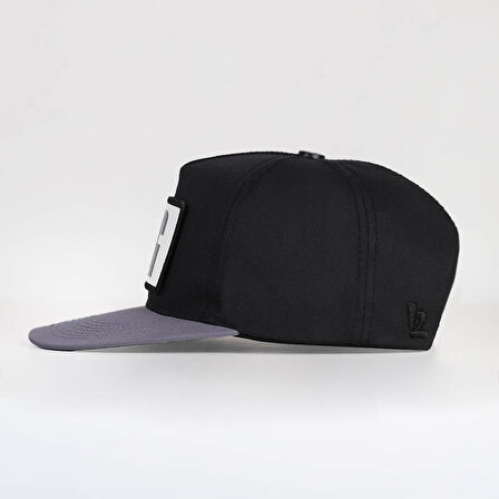 Big Think Logolu Gri-Siyah Hip Hop Şapka