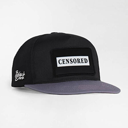 Censored Logolu Gri-Siyah Hip Hop Şapka
