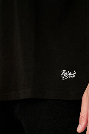 GTR Logolu Oversize B-Shirt Siyah