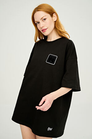 GTR Logolu Oversize B-Shirt Siyah