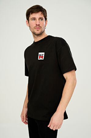 GTR Logolu Oversize B-Shirt Siyah