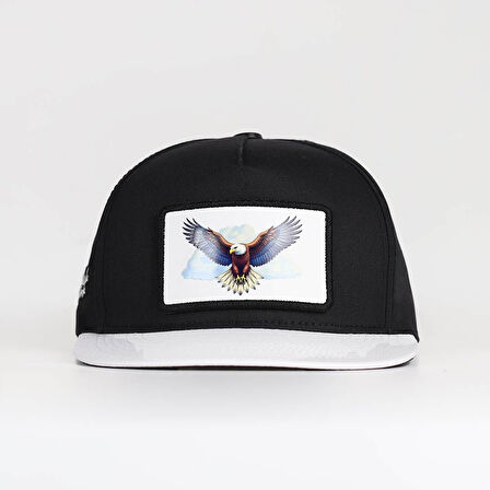 Kartal Logolu Beyaz-Siyah Hip Hop Şapka