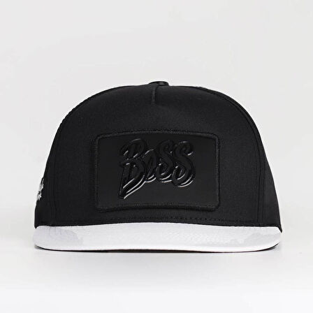 Boss Logolu Beyaz-Siyah Hip Hop Şapka
