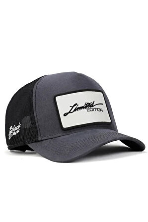 Limited Edition Logolu Antrasit-Siyah Trucker Şapka