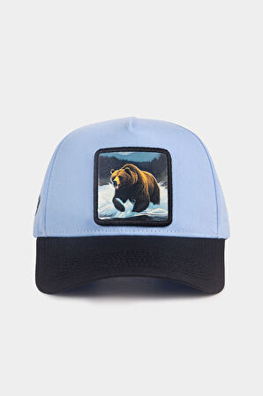  Ayı Logolu Siyah-Buz Mavi Beyzbol Şapka