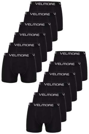 VELMORE Erkek Boxer 12’li Premium Kutu Pamuklu Likralı (Beden S - 5XL)