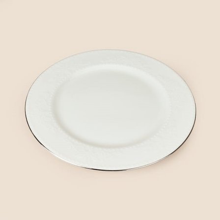 Tulu Porselen Burçak 24 Parça Yemek Takımı - Krem / Platin